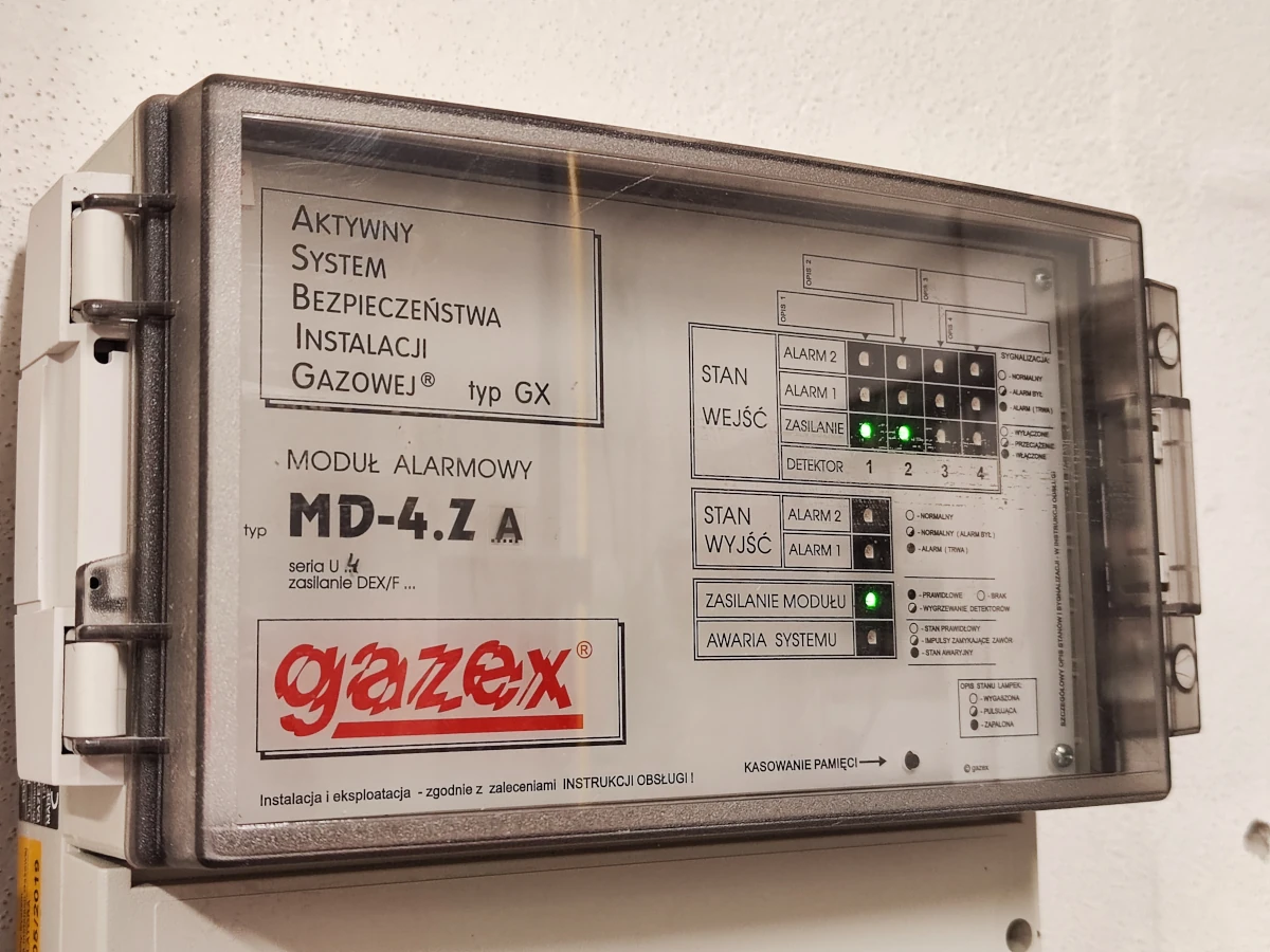 Przegląd systemu detekcji gazu w kotłowni
